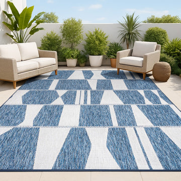 Odette Modern Geometric Abstract Two-tone Indoor/Outdoor Area Rug
